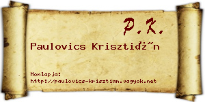 Paulovics Krisztián névjegykártya