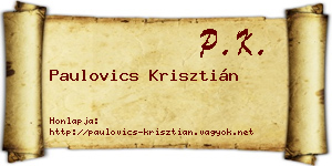 Paulovics Krisztián névjegykártya