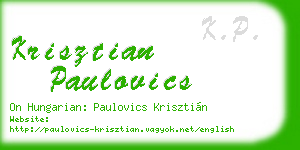 krisztian paulovics business card